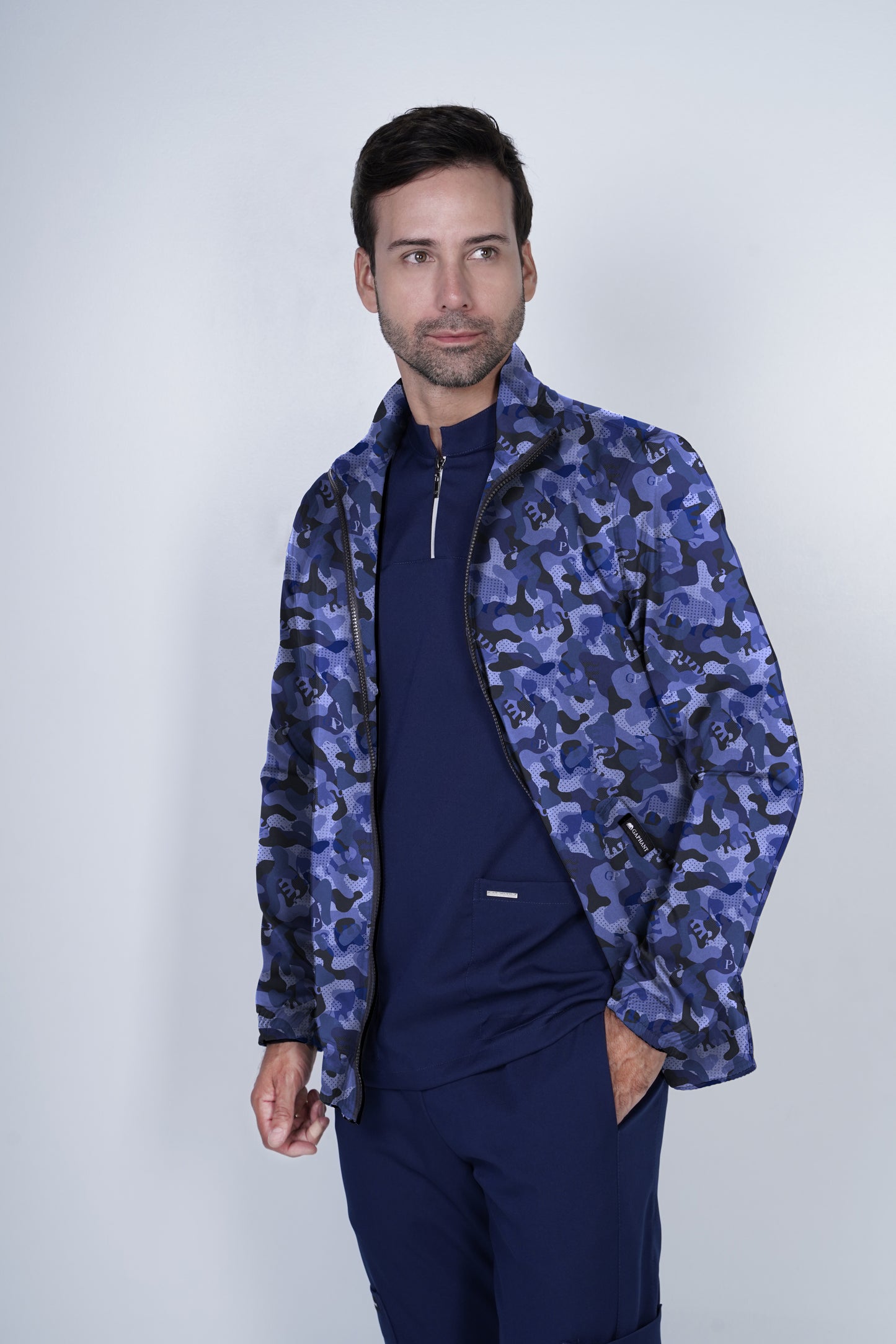 Chaqueta Mónaco Camuflada Azul