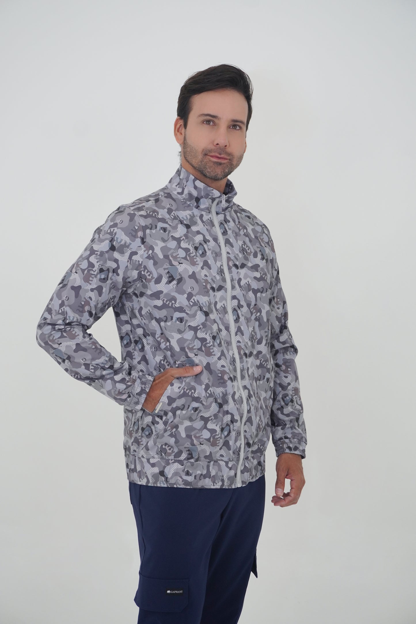 Chaqueta Mónaco Camuflada Gris