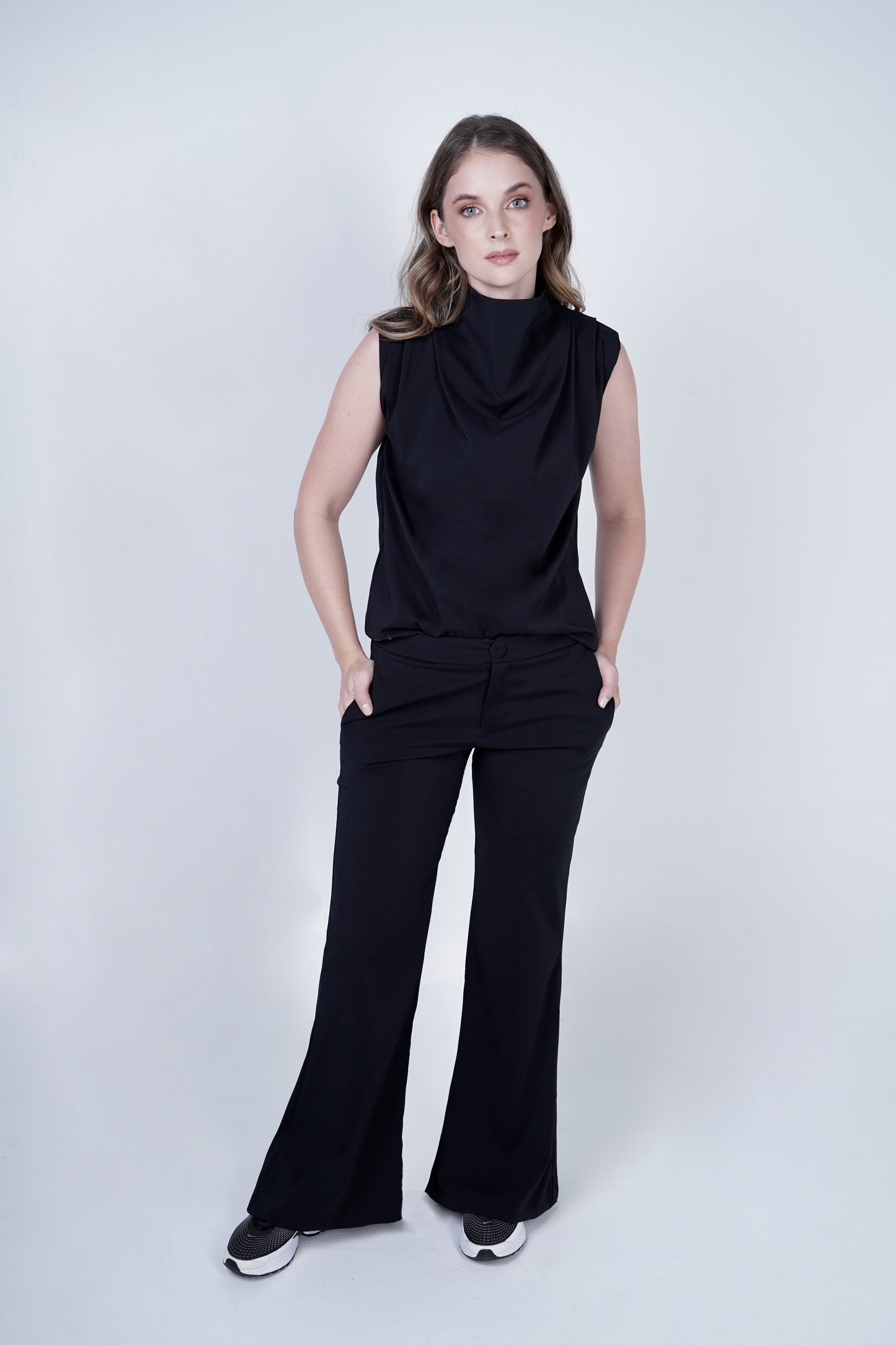 Camisa de uniforme médico Luxury Negro (Slim Fit)