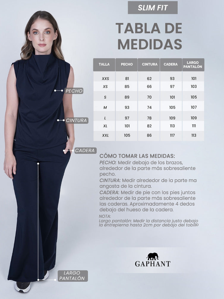 Camisa de uniforme médico Luxury Azul Navy (Slim fit)