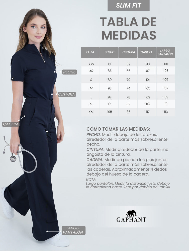 Pantalón de uniforme médico Berlín Azul Navy (Slim Fit)