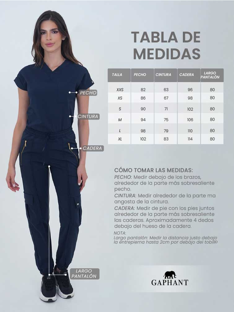 set de uniforme médico Parma Azul Navy – tela antifluida resistente Gaphant Colombia