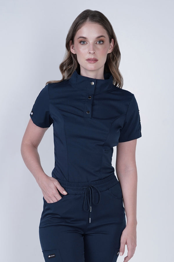 Camisa de uniforme médico Roma Azul Navy Slim fit