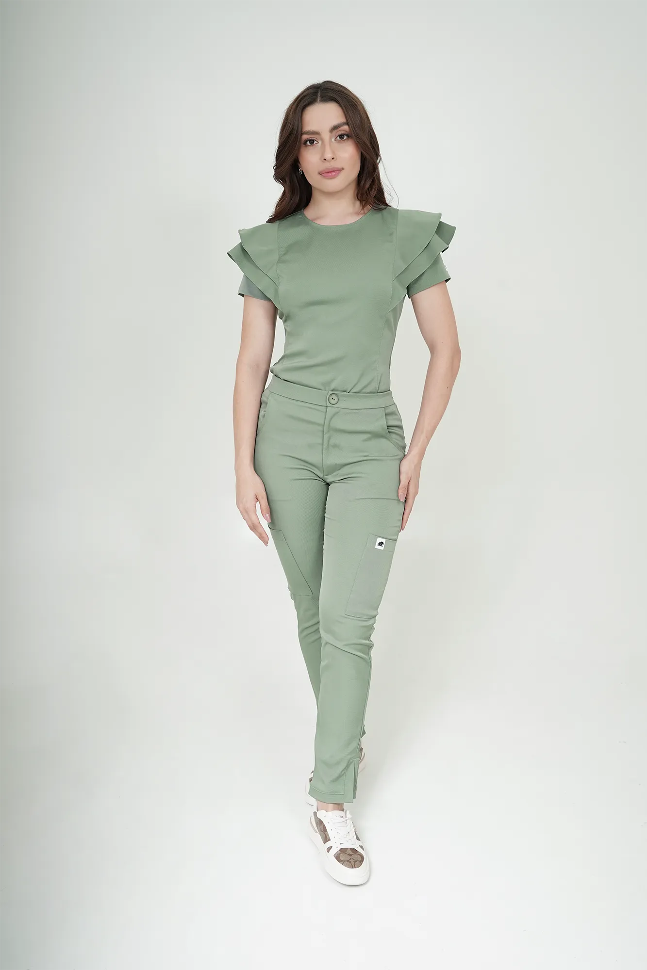 Camisa Nubes Verde oliva