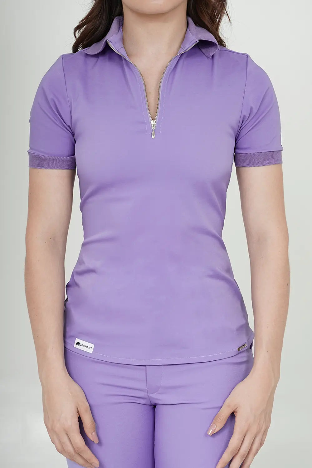 Camisa de uniforme médico Polo Lila