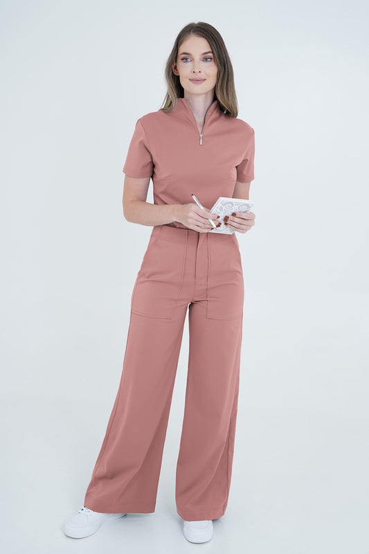 Set De Uniforme médico Berlín Rosa Ceniza (Slim Fit)