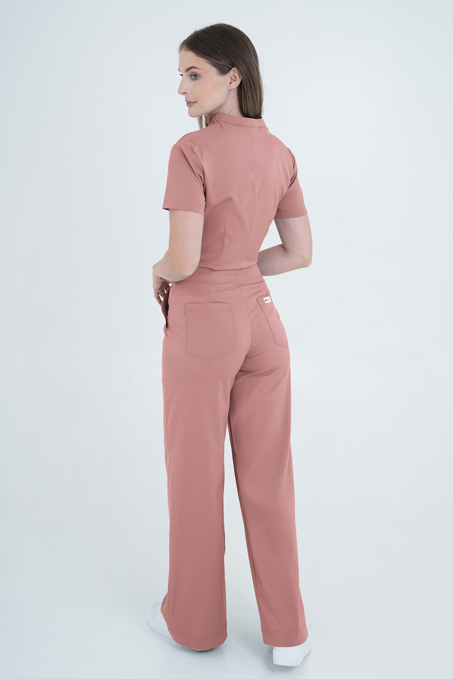 Pantalón uniforme médico Berlín Rosa Ceniza (Slim Fit)