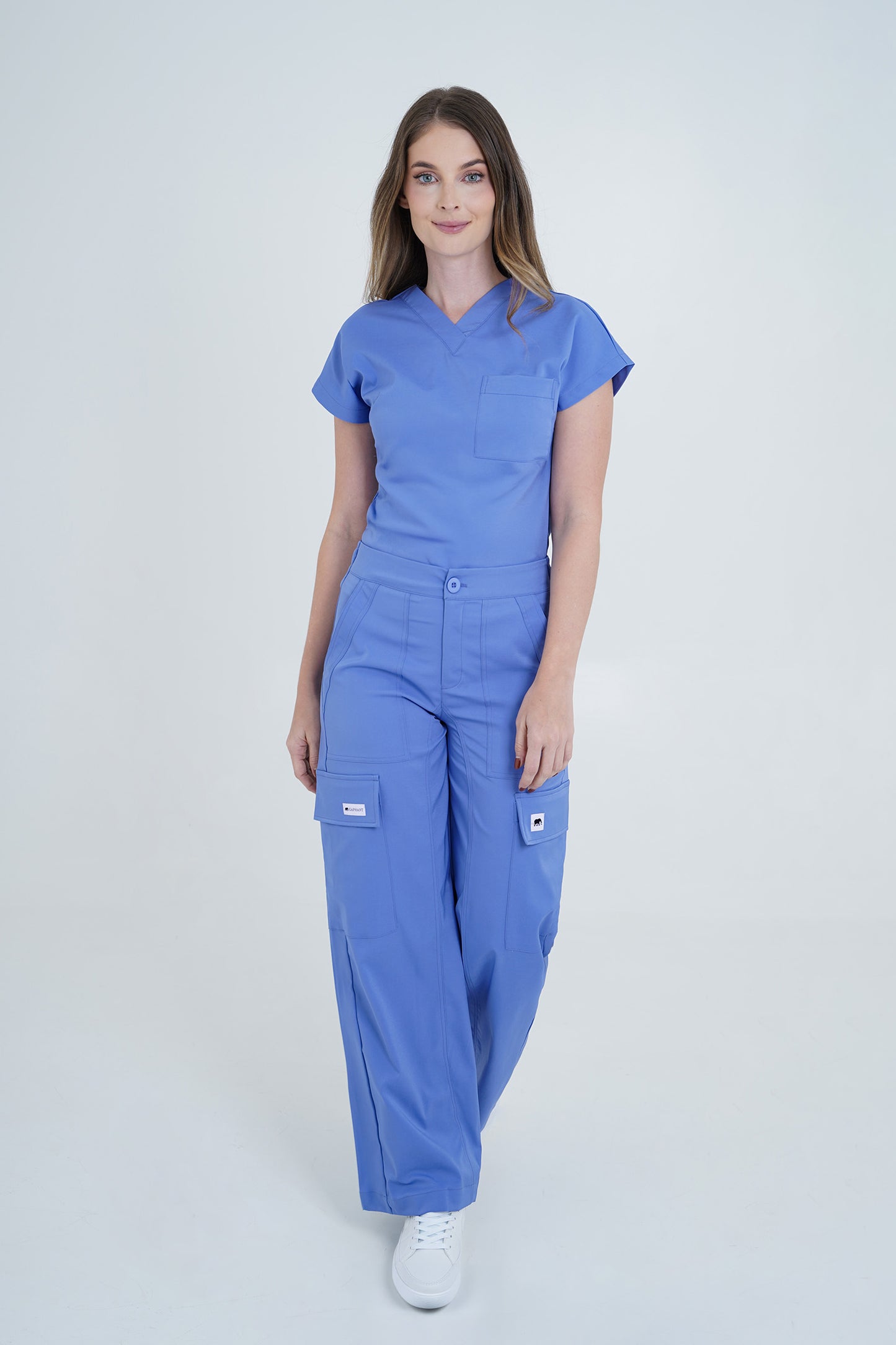 Camisa  de uniforme medico Cargo Lila Empolvado (Slim Fit)