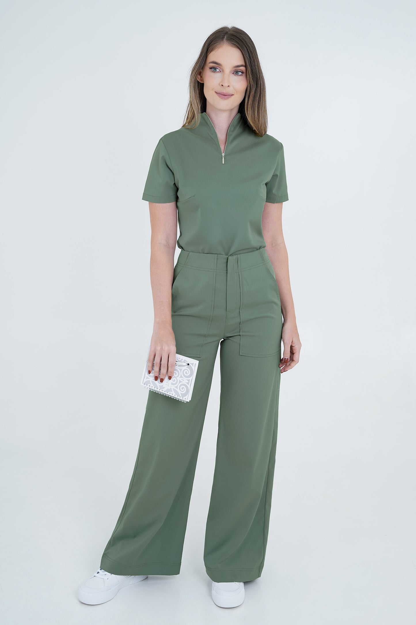 Camisa  de uniforme Berlín Verde Oliva (Slim Fit)