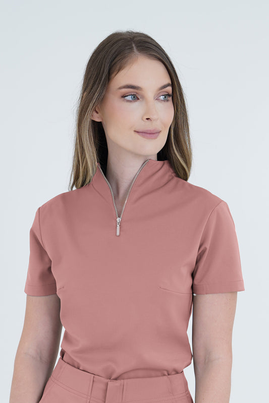 Camisa de uniforme médico Berlín Rosa Ceniza (Slim Fit)