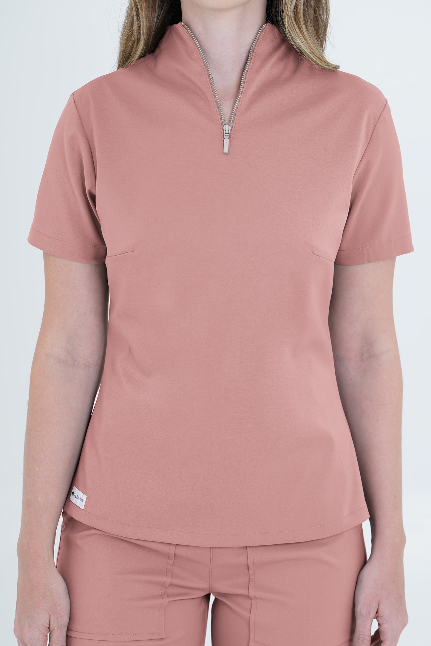 Camisa de uniforme médico Berlín Rosa Ceniza (Slim Fit)