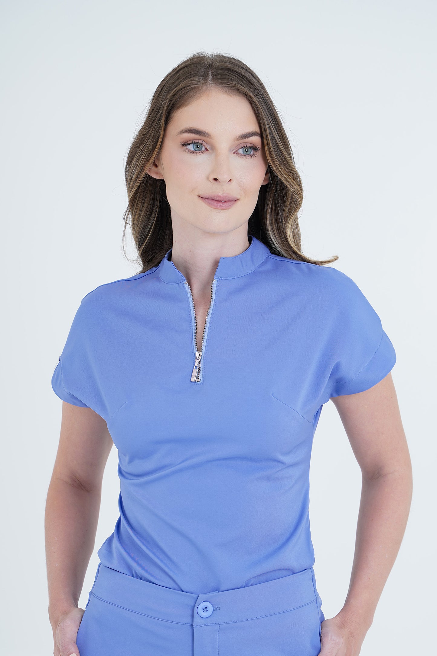 Set de uniforme médico Leticia Lila Empolvado (Slim Fit)