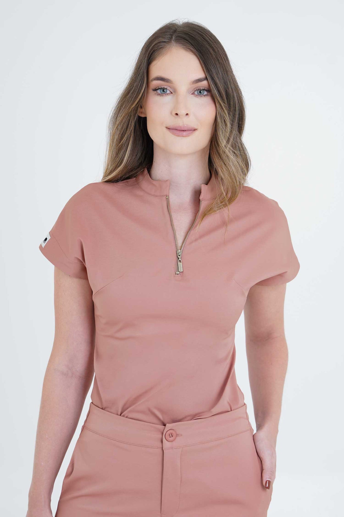 Camisa Leticia  Rosa Ceniza (Slim Fit)