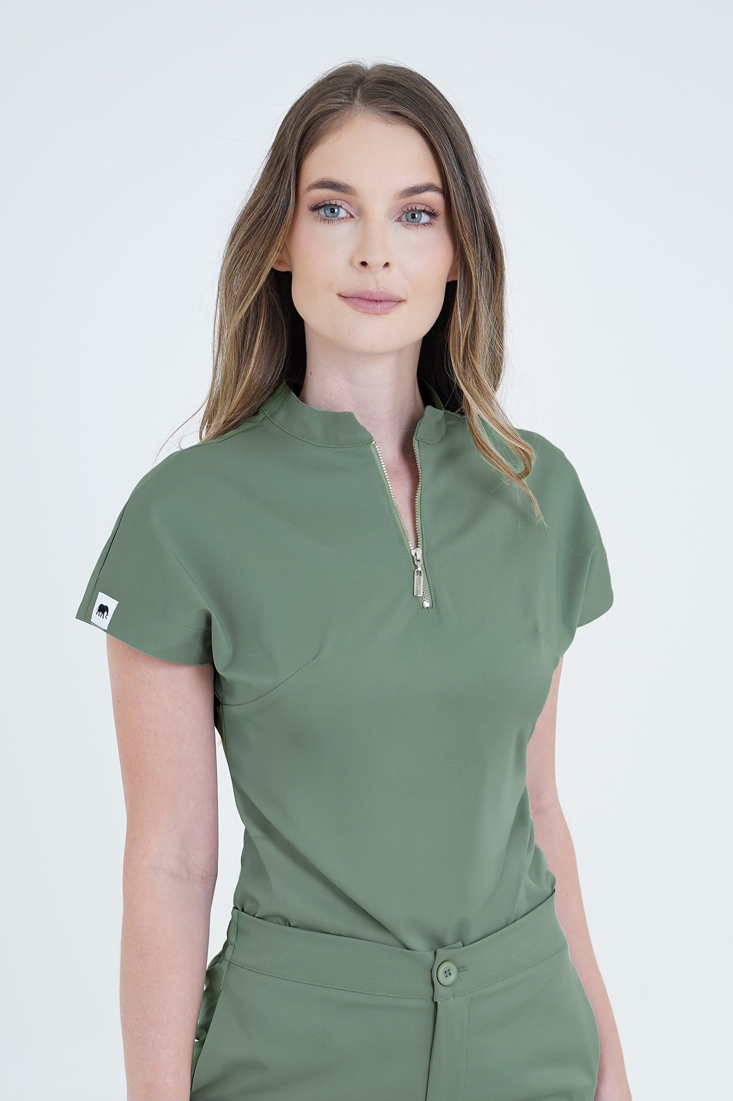 Set de uniforme médico Leticia Verde Oliva (Slim Fit)