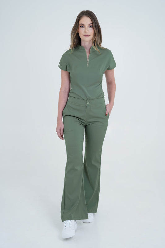 Set de uniforme médico Leticia Verde Oliva (Slim Fit)
