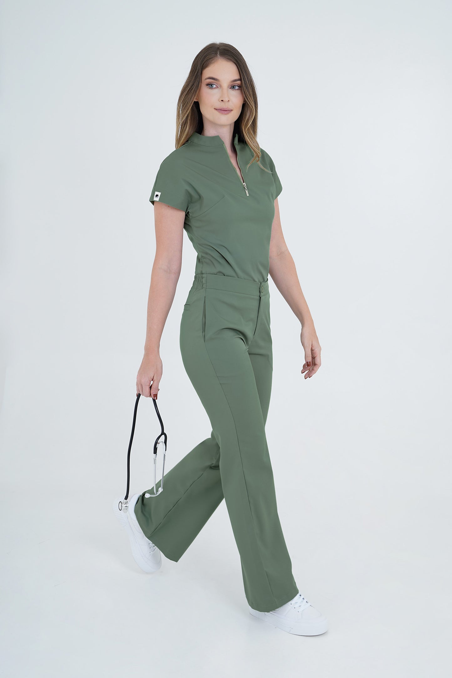 Set de uniforme médico Leticia Verde Oliva (Slim Fit)