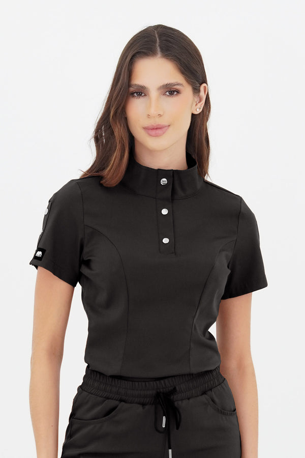 Camisa uniforme médico Roma Negro Slim Fit antifluida – Gaphant Colombia