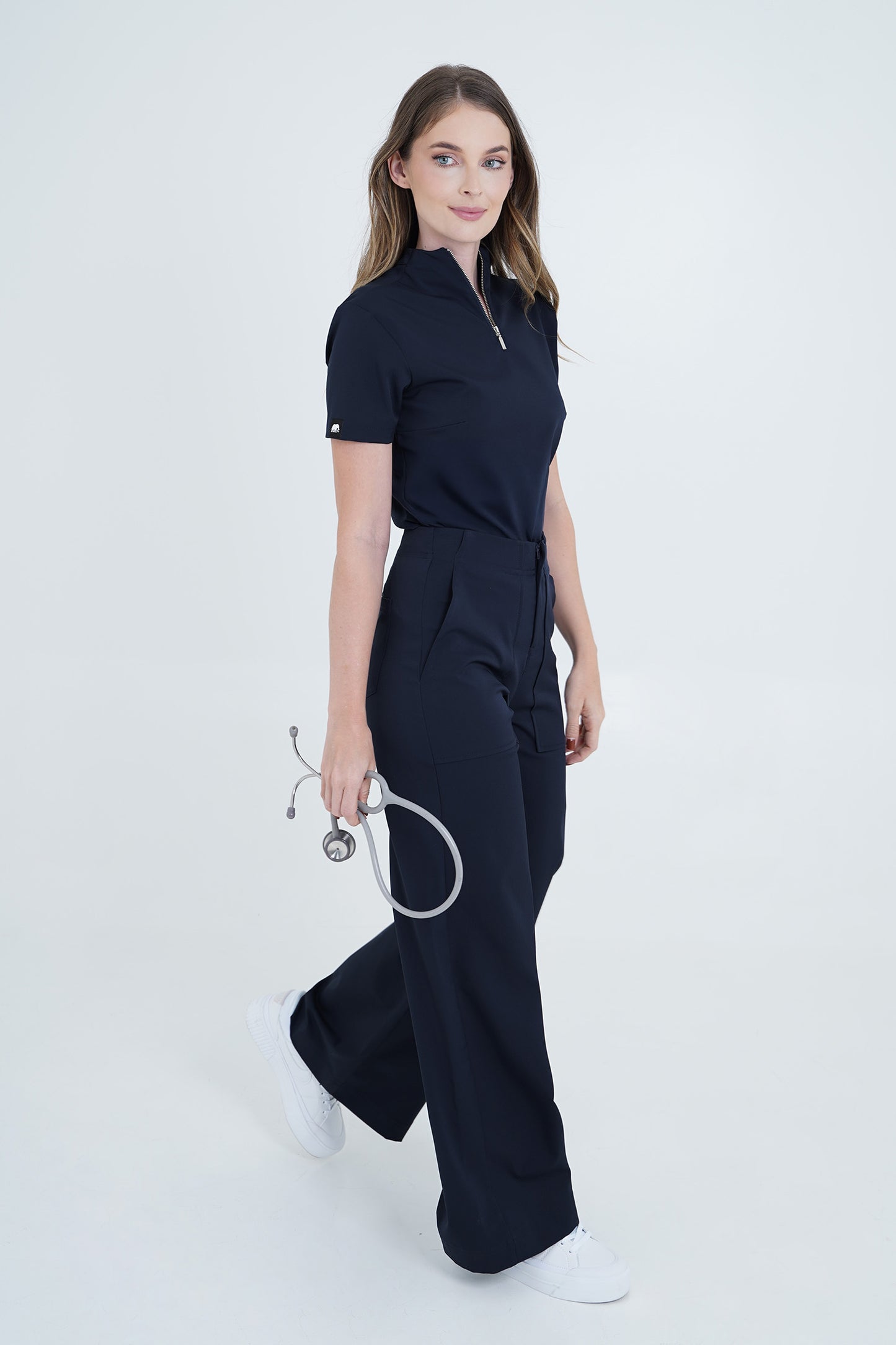 Camisa de uniforme médico Berlín Azul Navy (Slim Fit)