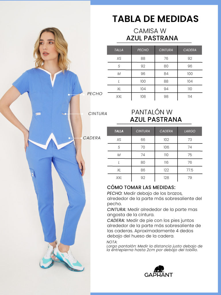 Camisa Uniforme W Azul Pastrana