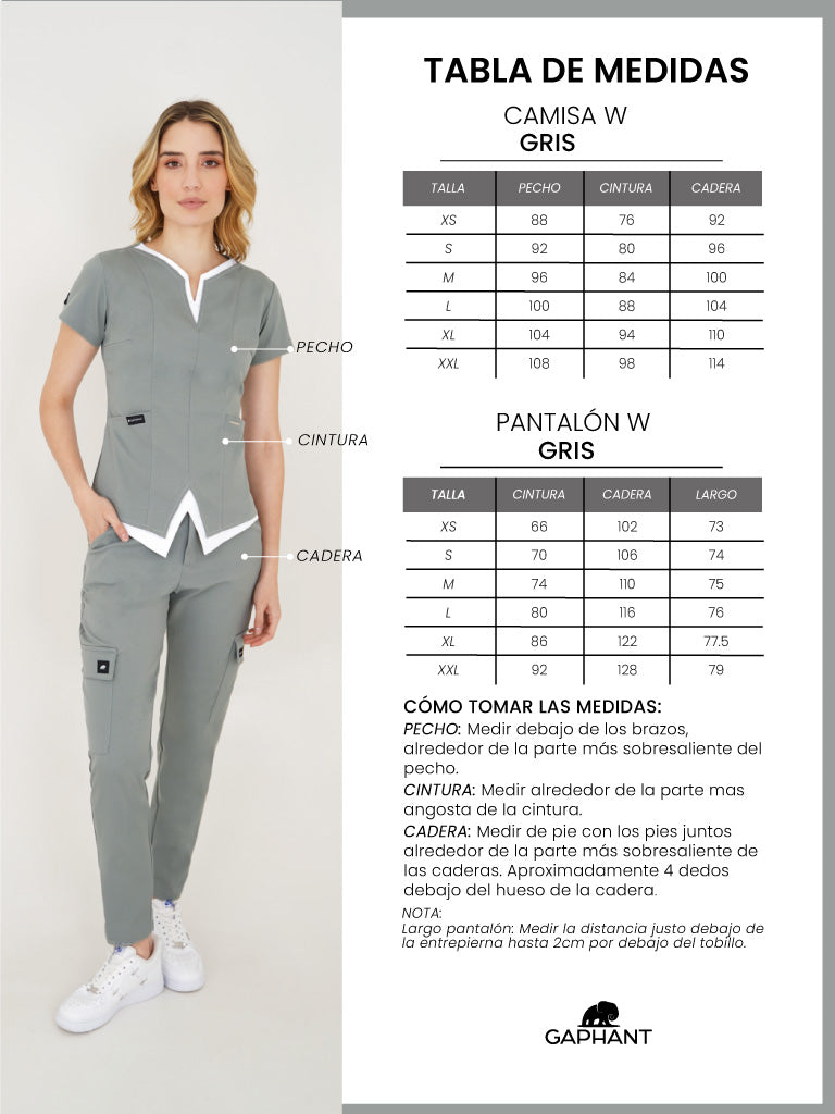 Camisa Uniforme W Gris