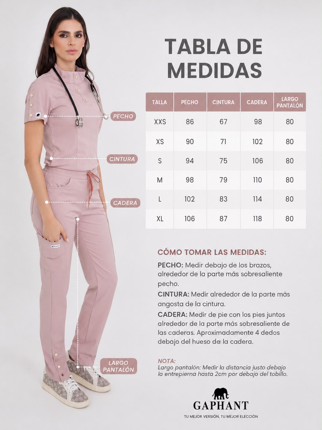 Set Uniforme Médico Roma Palo de Rosa  – Cuello Alto Antifluido