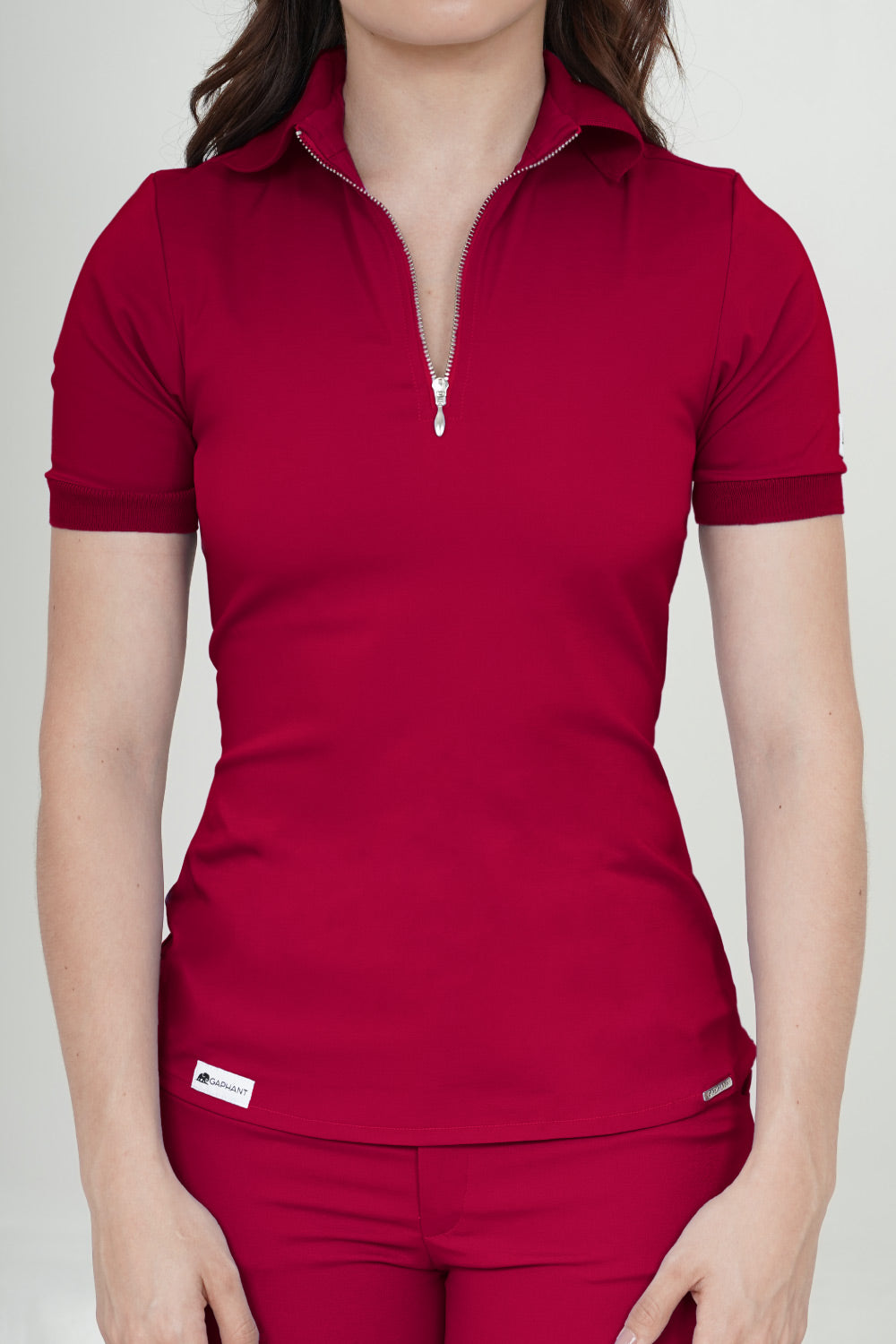 Camisa de uniforme médico Polo Cereza