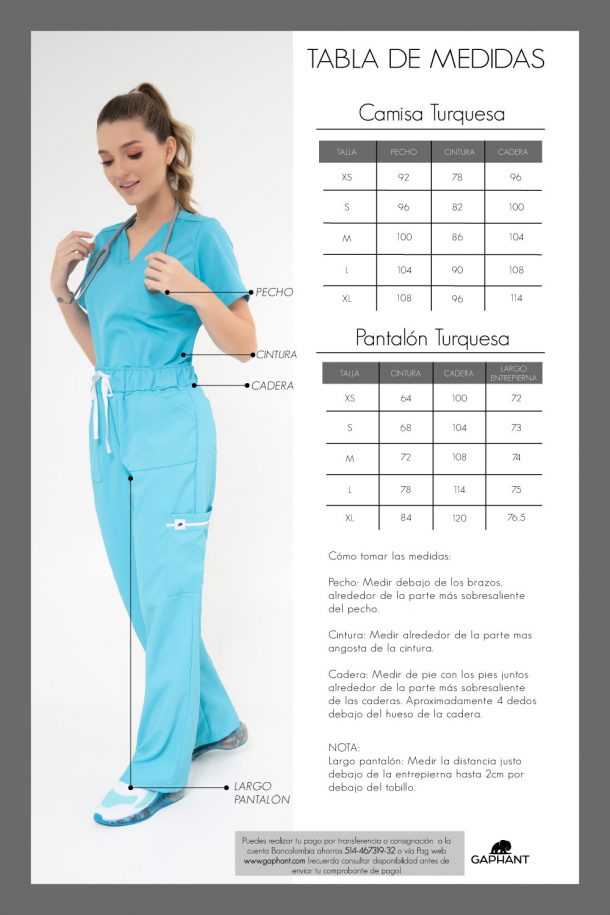 gaphant-uniformes-medicos-de-mujer-tabla-de-medidas-azul-claro